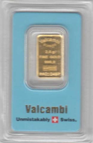 Goldbarren 2,5 Gramm Valcambi