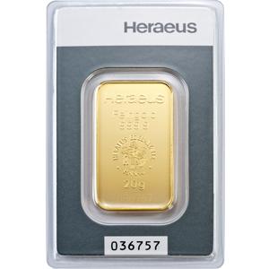 Goldbarren 20 Gramm Heraeus