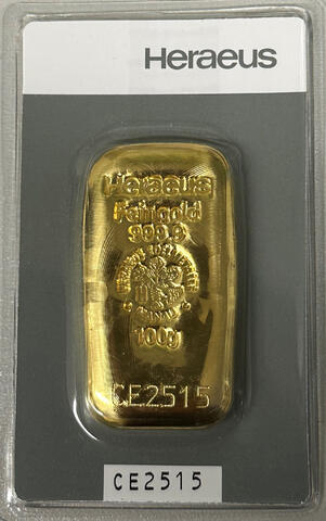 Goldbarren 100 Gramm Heraeus
