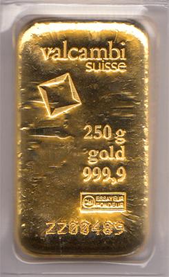 Goldbarren 250 Gramm Valcambi