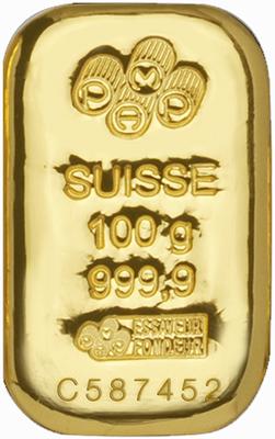 Goldbarren 100 Gramm Pamp