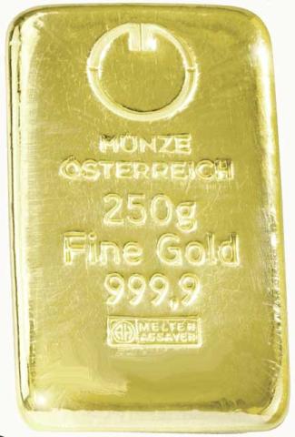 Goldbarren 250 Gramm Münze Österreich