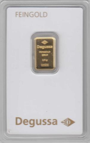 Goldbarren 2,5 Gramm Degussa