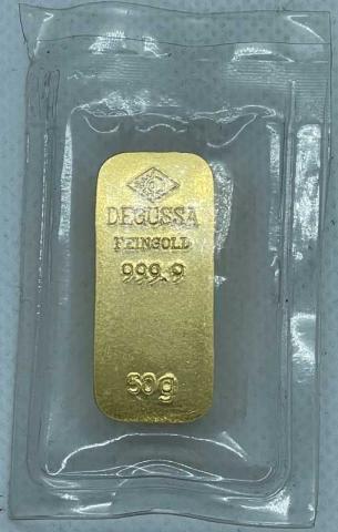 Goldbarren 50 Gramm Degussa Sargform
