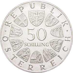 50 Schilling Silbermünzen Österreich 1974-1978