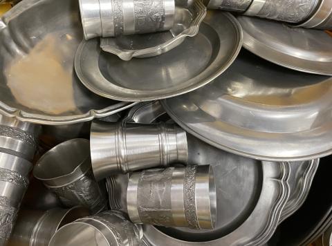Ankauf Zinn # Becher Vasen Uhren Platten Schüsseln 