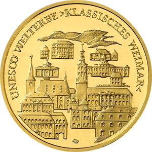 100 Euro Goldmünze 2006 UNESCO Weltkulturerbe Stadt Weimar