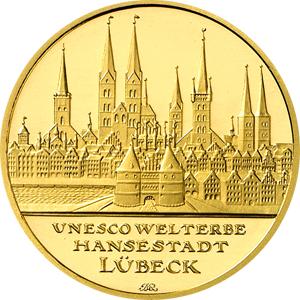 100 Euro Goldmünze 2007 UNESCO Weltkulturerbe Stadt Lübeck