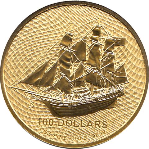 1 Unze Cook Island Goldmünze Schiff Bounty