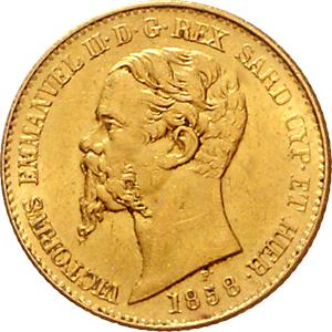 Italien 20 Lire Vittorio Emanuele II 1800-1927
