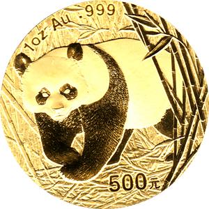 China Panda 1 Unze 2002 Goldpanda 500 Yuan