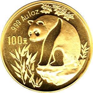 China Panda 1 Unze 1993 Goldpanda 100 Yuan