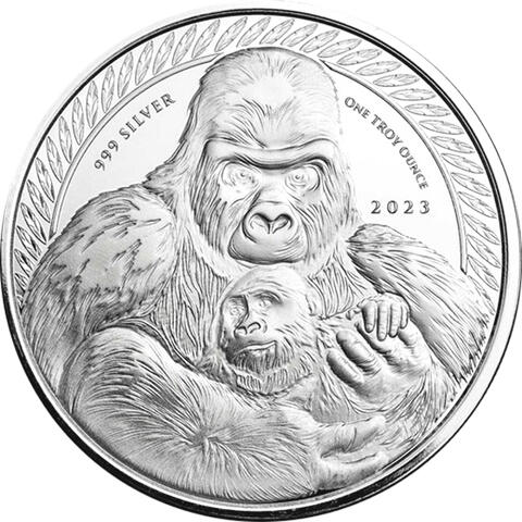 Congo Silbermünze 1 Unze Silverback Gorilla 2023