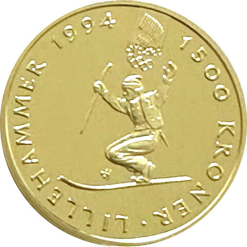 Norwegen 1500 Kronen Gold Lillehammer 1993