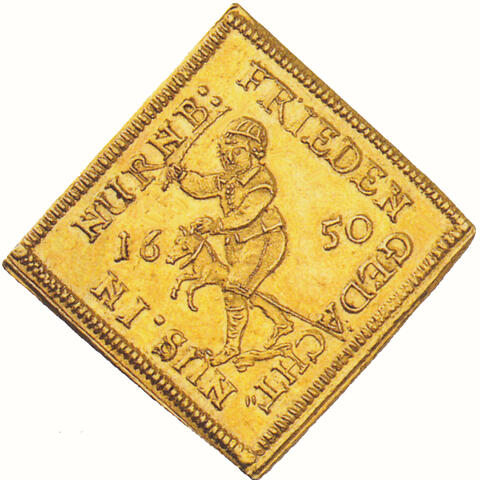1 Dukaten Nürnberg Klippe 1650 Steckenreiter