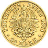 20 Mark Kaiserreich 1874 Schaumburg Lippe J284 Adolf Georg
