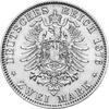 Jaeger 84 Mecklenburg Schwerin 2 Mark Friedrich Franz 1876