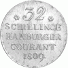 Altdeutschland Hamburg Silber 32 Schilling 1809